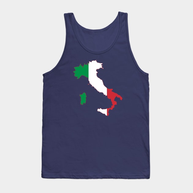 Italy Rugby Fan Bandiera d'Italia Flag Map Tank Top by taiche